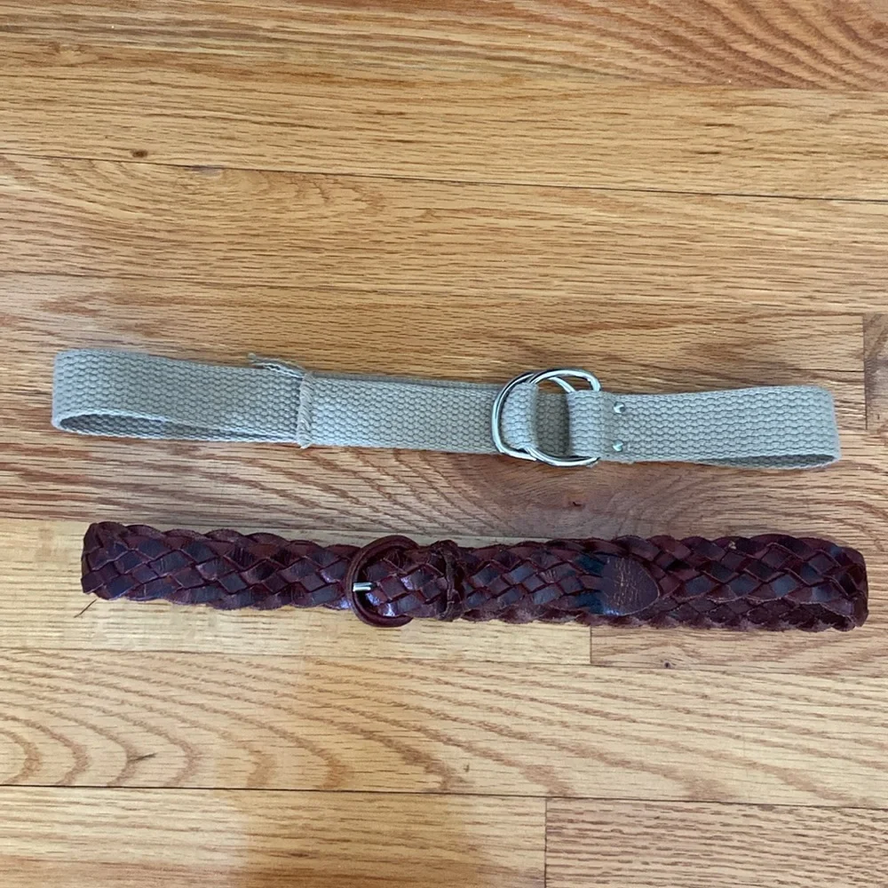Pair of 1 Leather/1 Fabric Belt